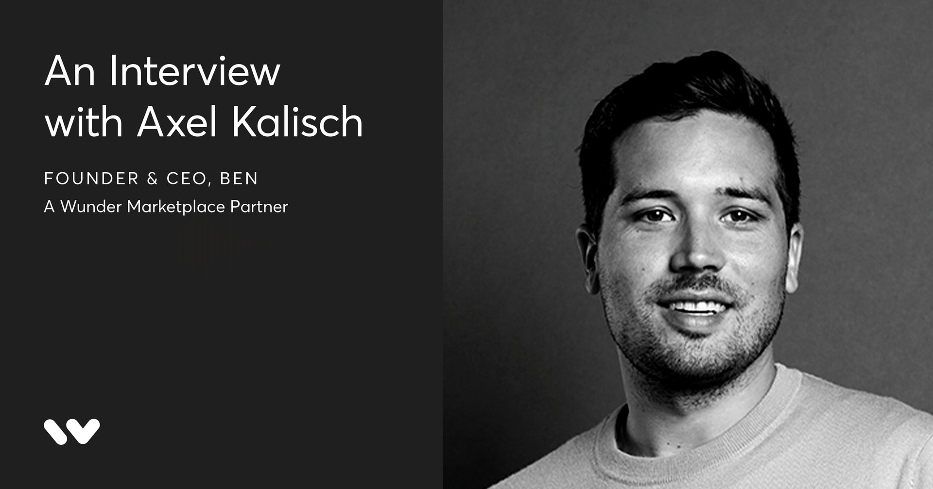 Template titled "An Interview with Axel Kalisch founder & CEO Ben, a Wunder Marketplace Partner".