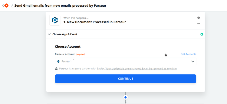 Connect your Parseur account to Zapier