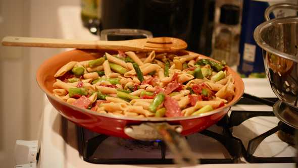 Carbonara in progress