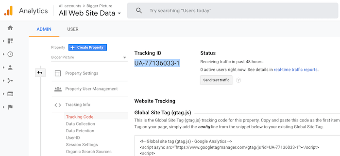Google Analytics - Tracking ID