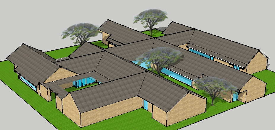 Sketchup model of the Beaufort West clinic
