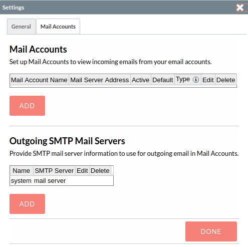 Mail Accounts tab
