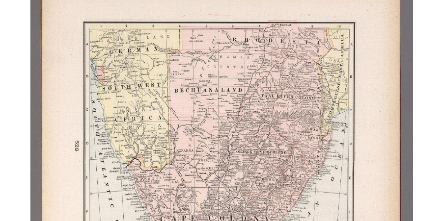 George Franklin Cram Map of South Africa, South Africa, 1901