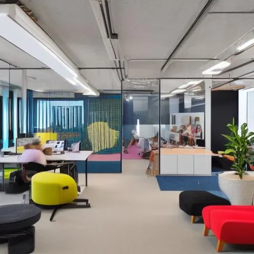 A vibrant, upbeat office