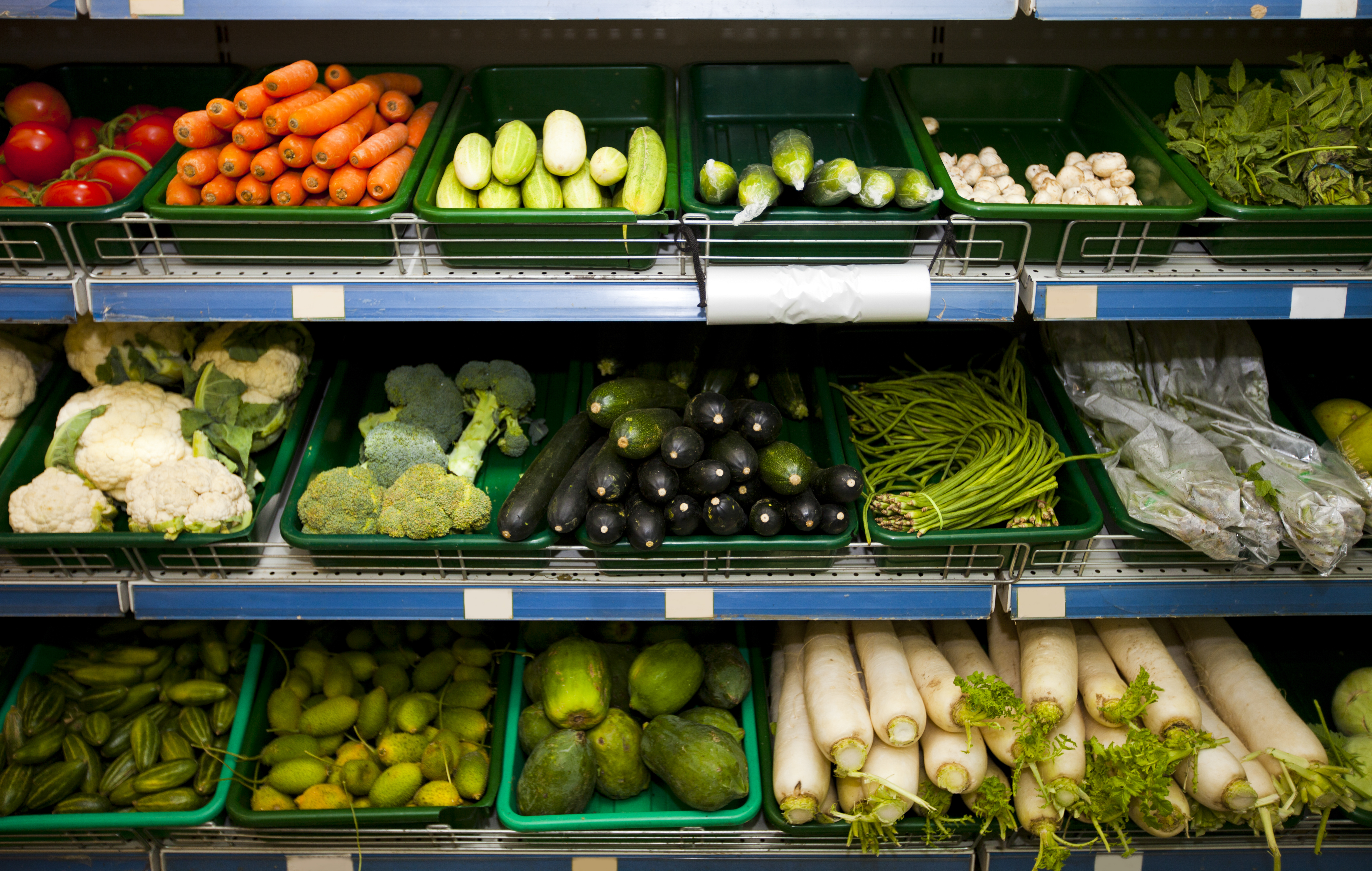 Vegetables in supermarket