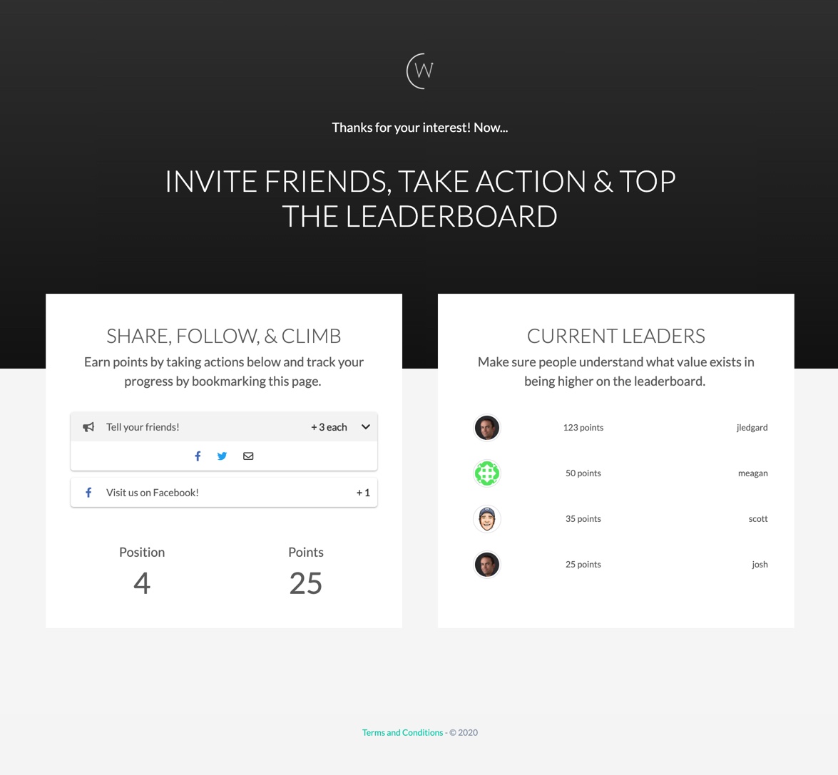 Contest Landing Page: S x S Leaderboard