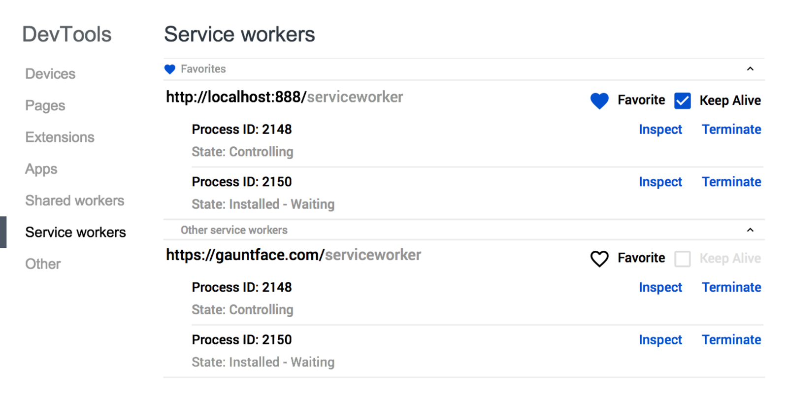 DevTools Service Worker Concept