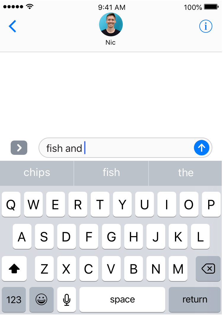 A whole different set of suggestions follow the words "fish and"