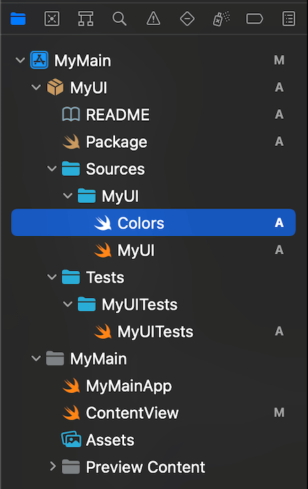 Move files from the main project to the local package.
