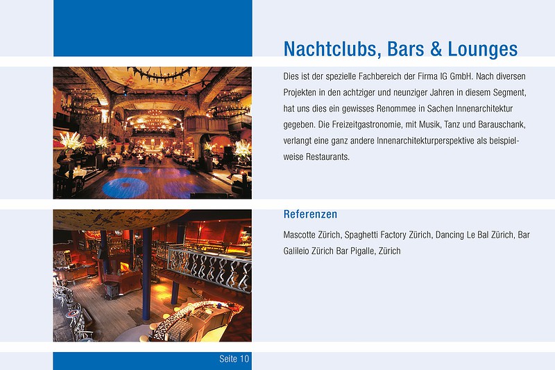 Business-Broschüre Nachtclubs