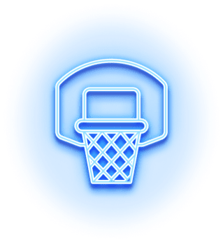 Neon basketball hoop