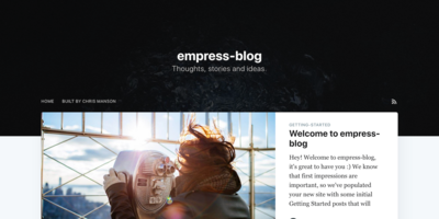 Screenshot of a page created with empress-blog - Casper