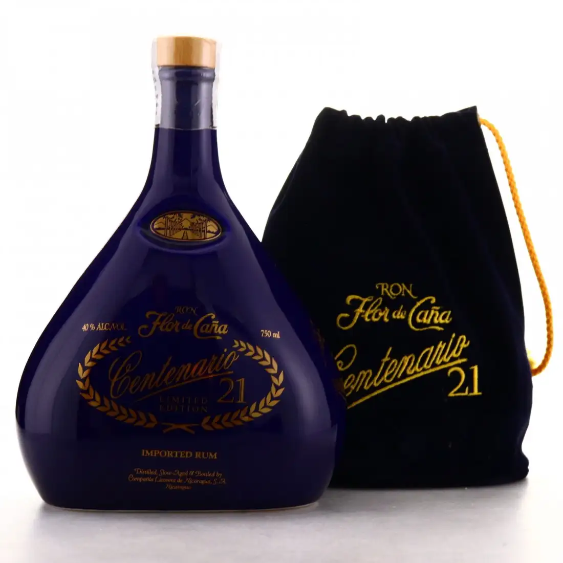 Image of the front of the bottle of the rum Flor de Caña Centenario 21 Limited Edition