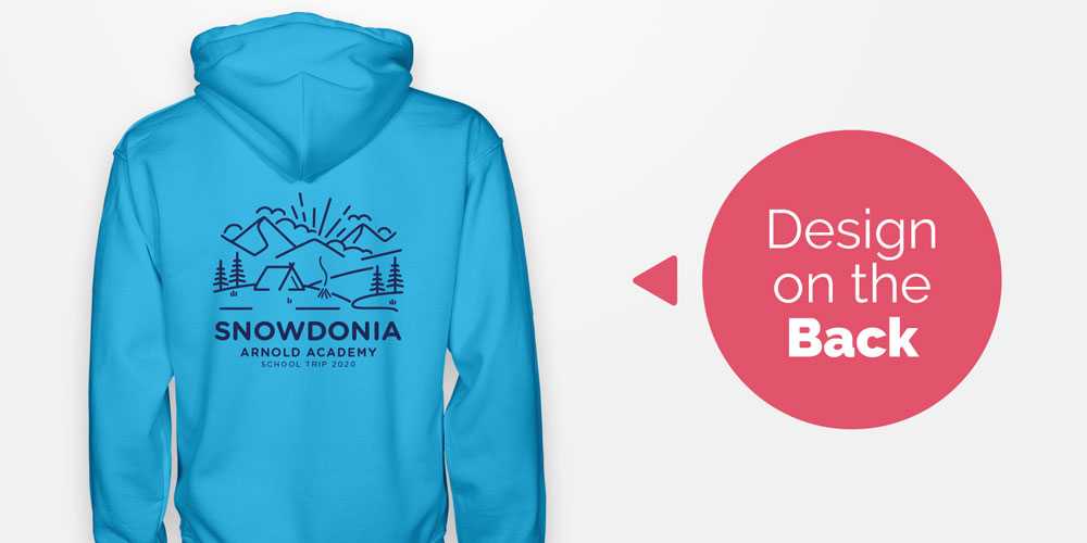 A school trip hoodie design printed on the back of a hoodie