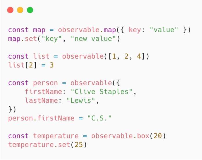 MobX Observables Example