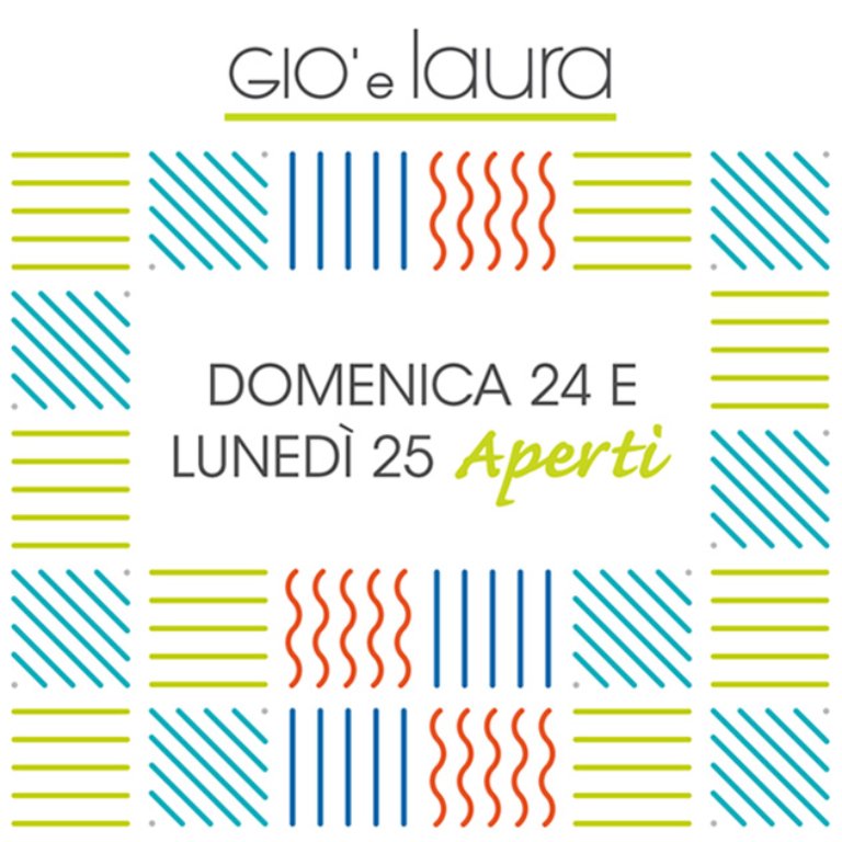 grafica post instagram e Facebook per Gio’ e Laura in stile geometrico per promo negozio.