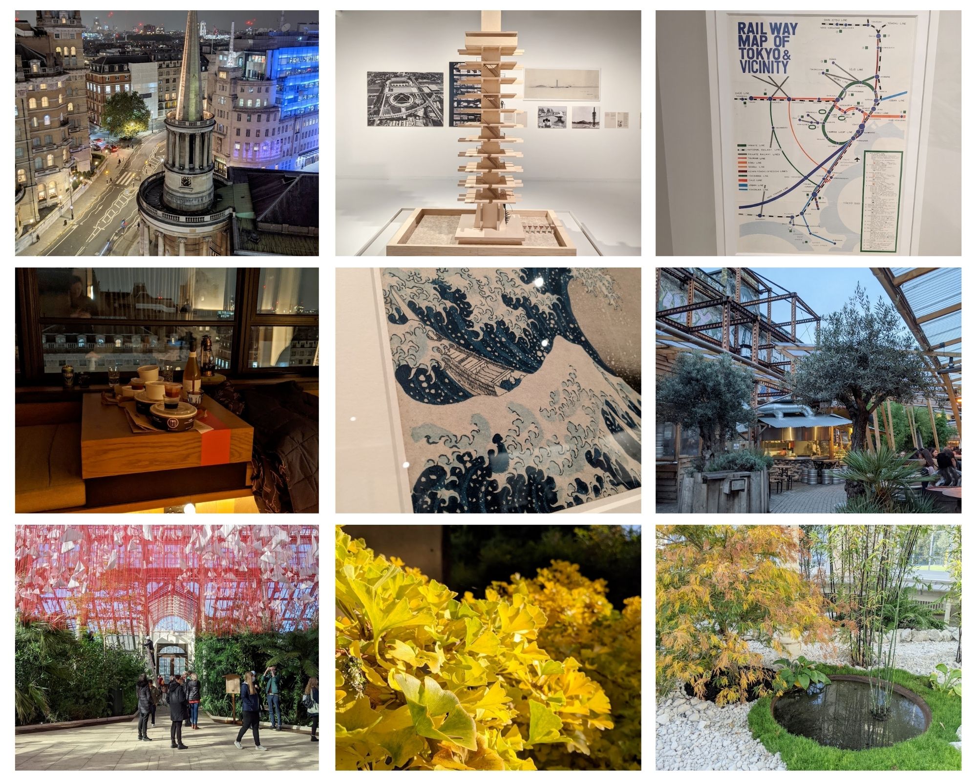 A set of photos, this time showing shots of a Japanese Olympics exhibition, Hokusai, Kew Gardens, and more