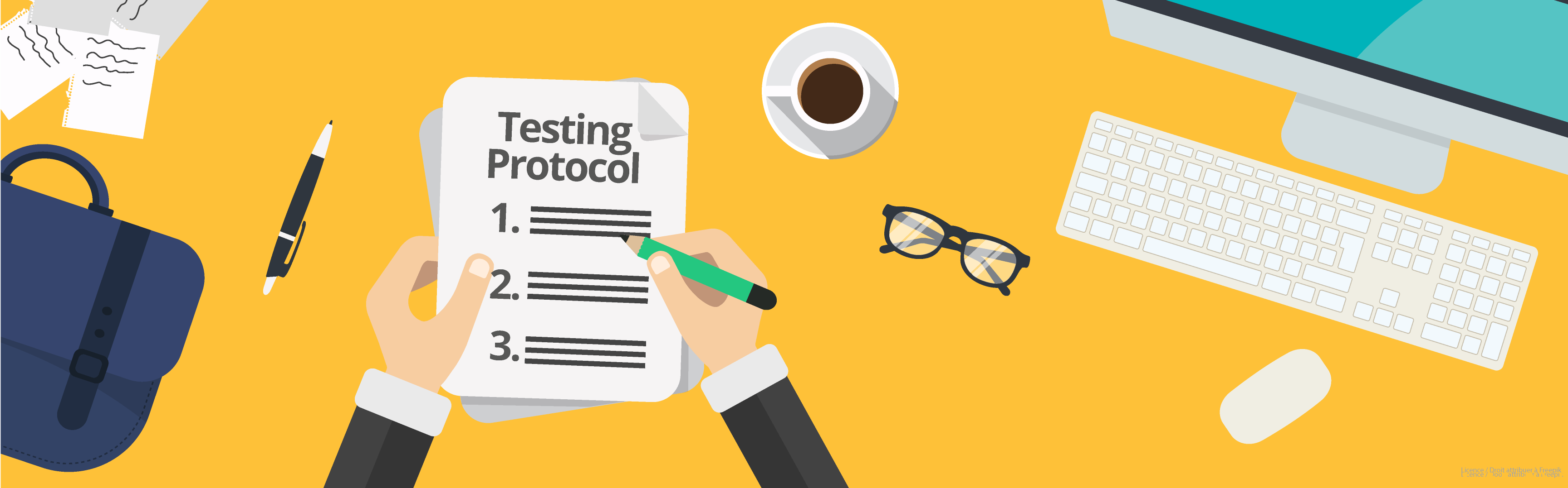 The protocol helps guide the user test throughout the interview.