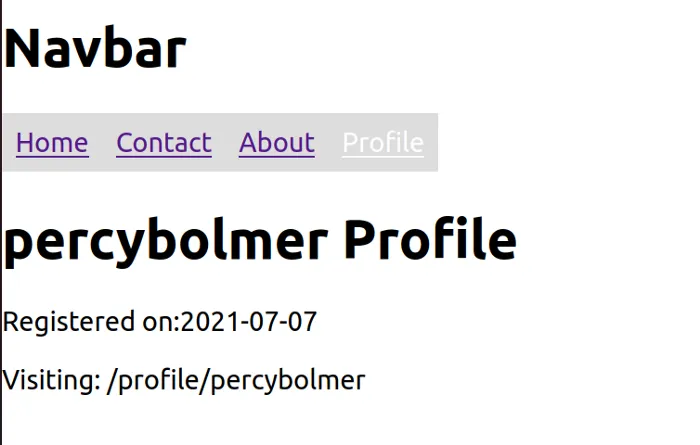 [http://localhost:3000/profile/percybolmer](http://localhost:3000/profile/percybolmer) — Showing the data from useLocation hook