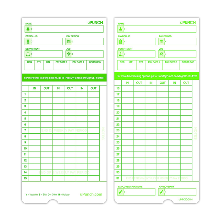 HN3000 Time Cards (100 Pack)
