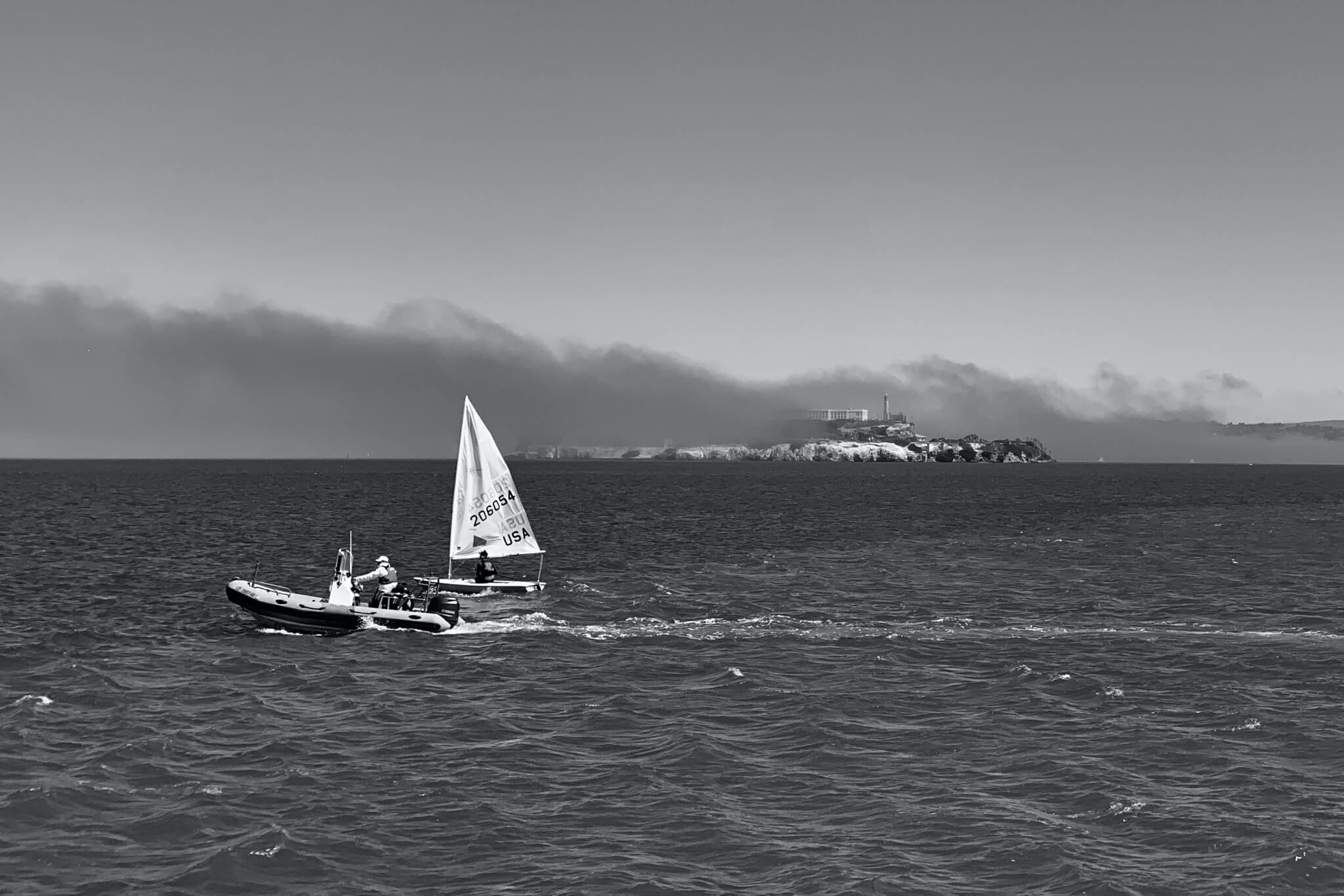 Sea fog over Alcatraz