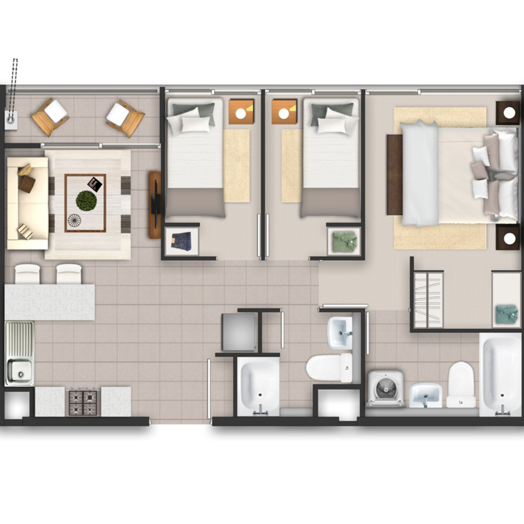 Rio Elqui Modelo 3D2B Modelo Nuevo Departamento en La Serena, Atacama