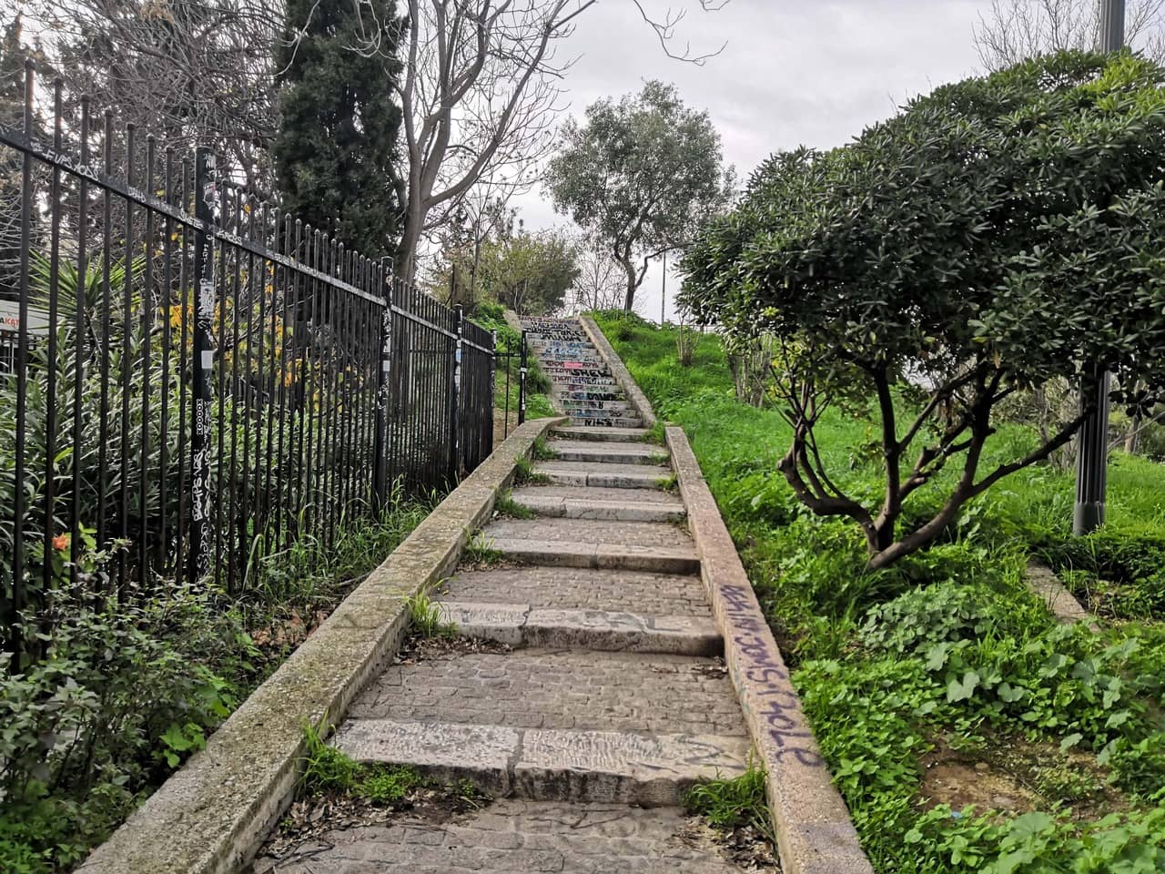 Small hill upward stairs