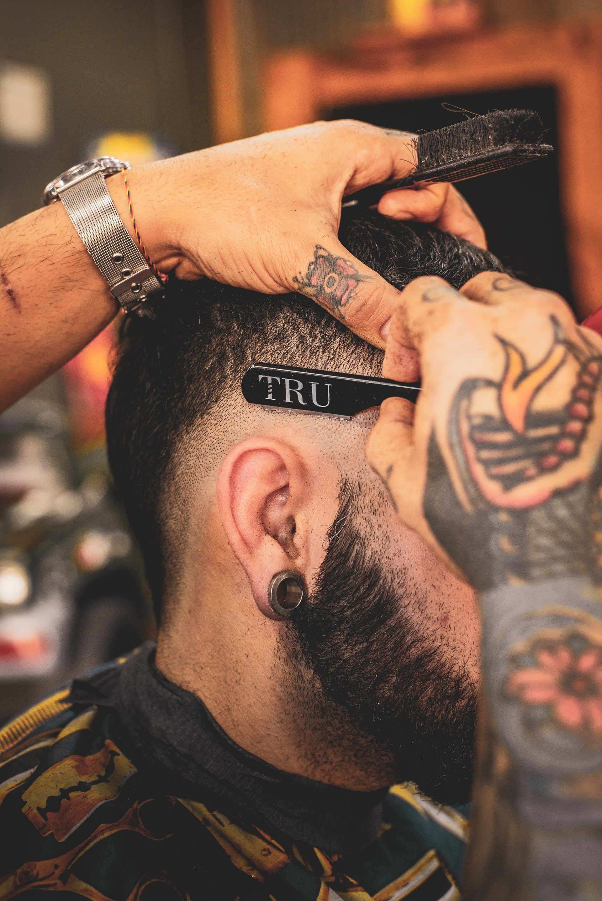 man getting shaved