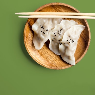 a plate of dumplings