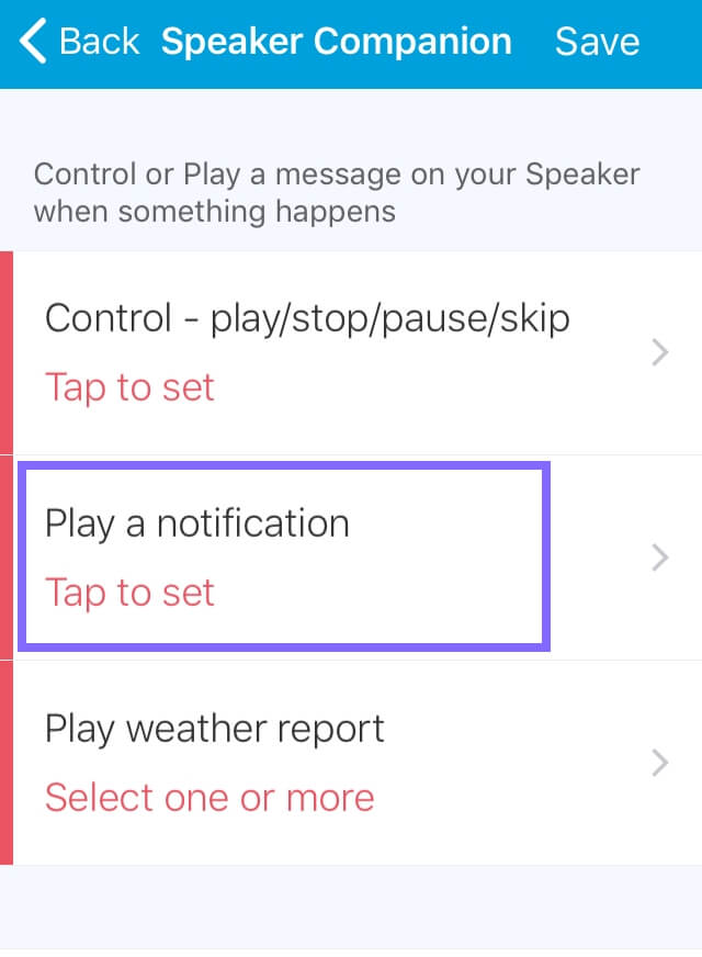 Play a notification