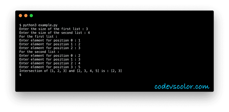 how-to-find-the-intersection-of-two-list-elements-in-python-codevscolor