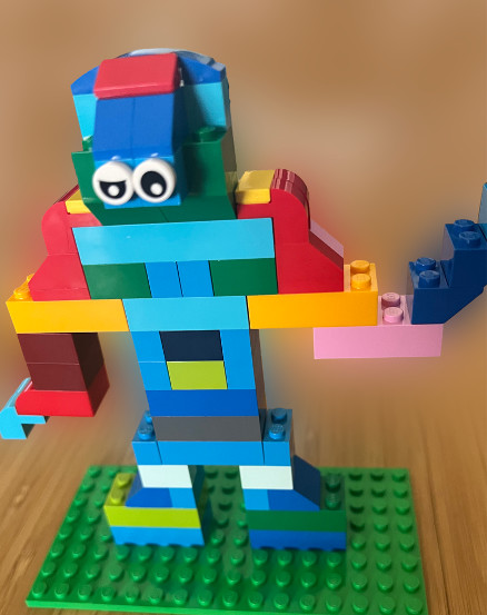 Lego Statue of a Multicolored "Man"