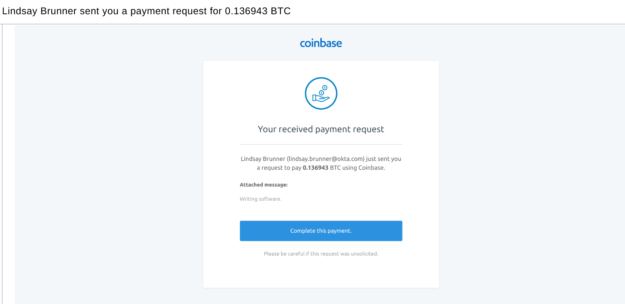 coinbase invoice