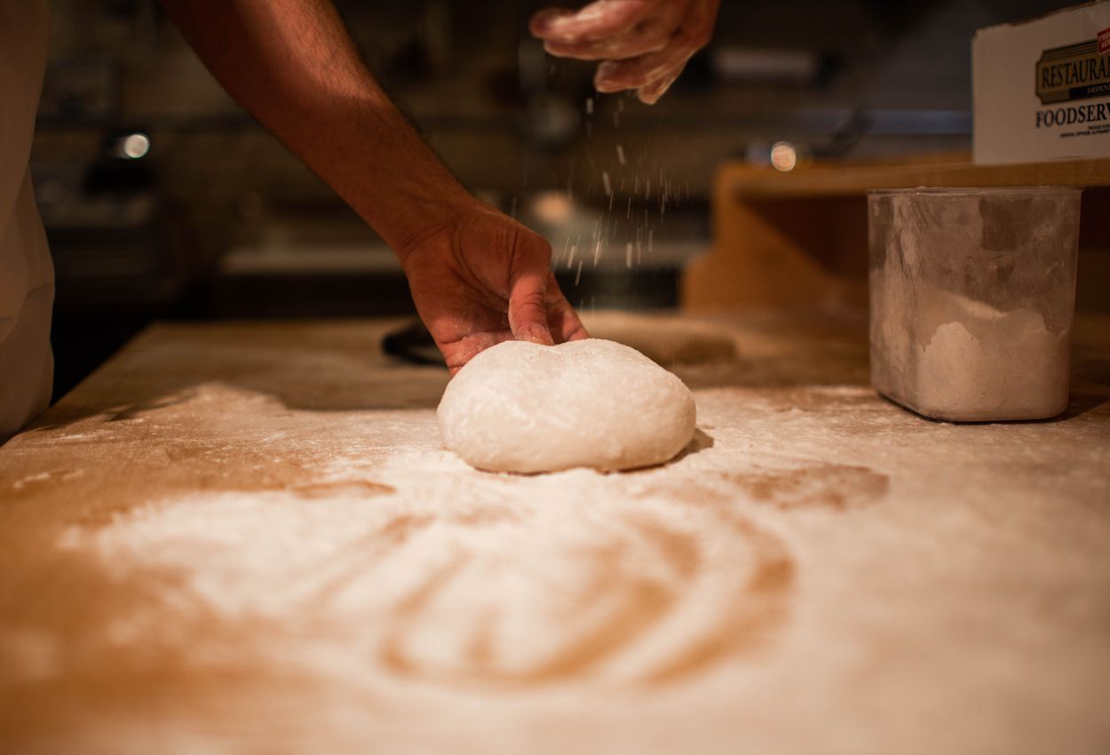 shaping dough by hand