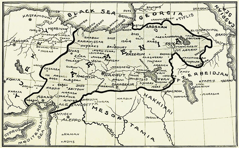 Map presented at the 1919 Paris Peace Conference by the Armenian delegation