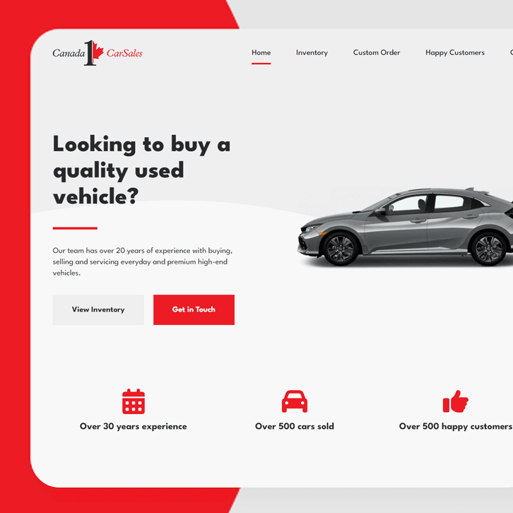 Canada 1 Car Sales website