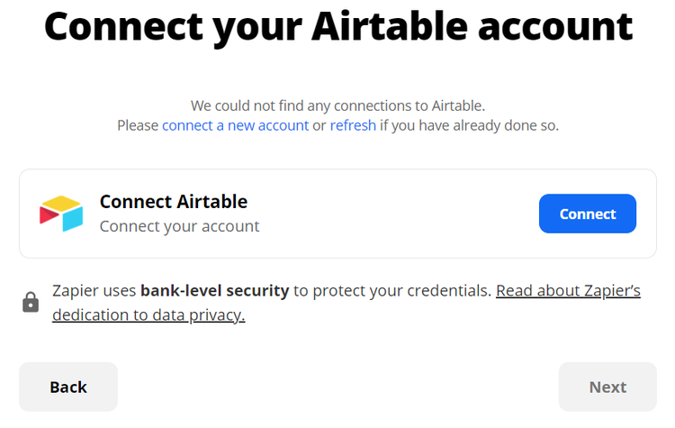 Choose your Airtable account