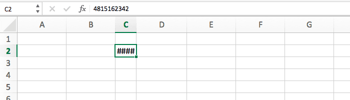 a #### cryptic error message in an excel cell
