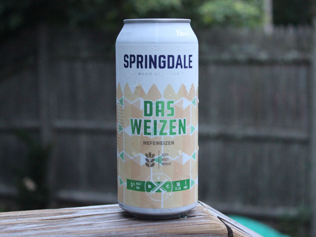 Das Weizen, a Hefeweizen brewed by Springdale Beer Company