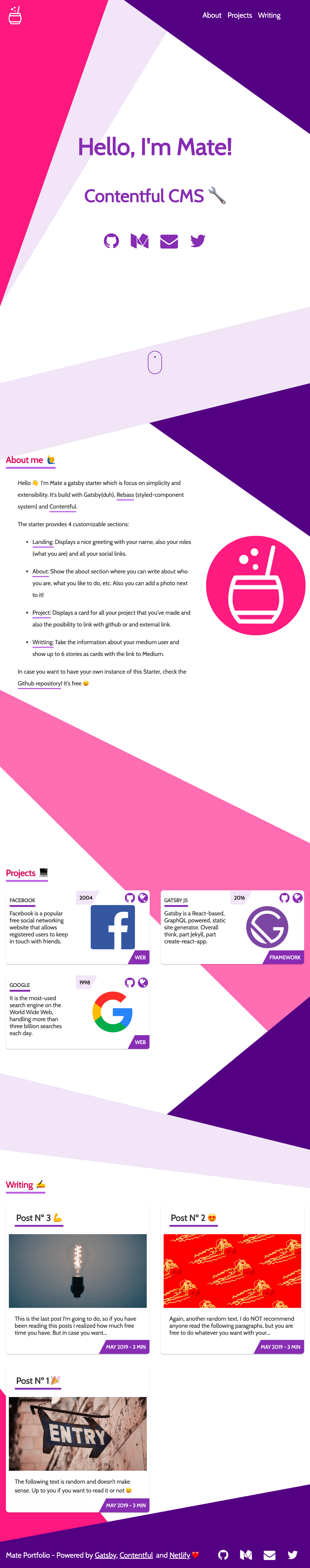 Gatsby Starter Mate — Landing Page
