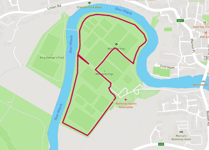 Wetherby parkrun 5km run route map card image