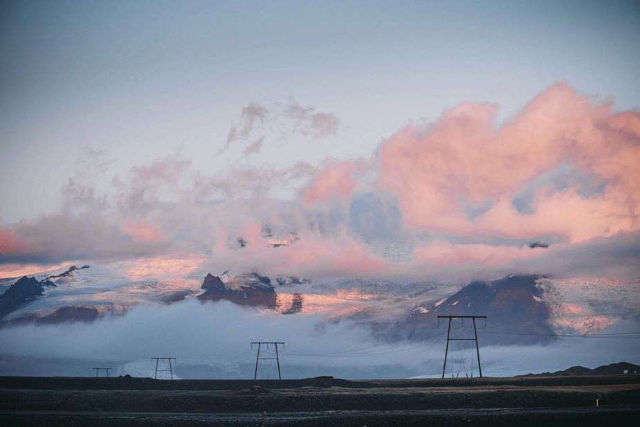 Sonnenaufgang, Vatnajökull, Gletscher, Island