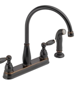image Delta Foundations 2-Handle Standard Kitchen Faucet with Side Sprayer in Oil-Rubbed Bronze