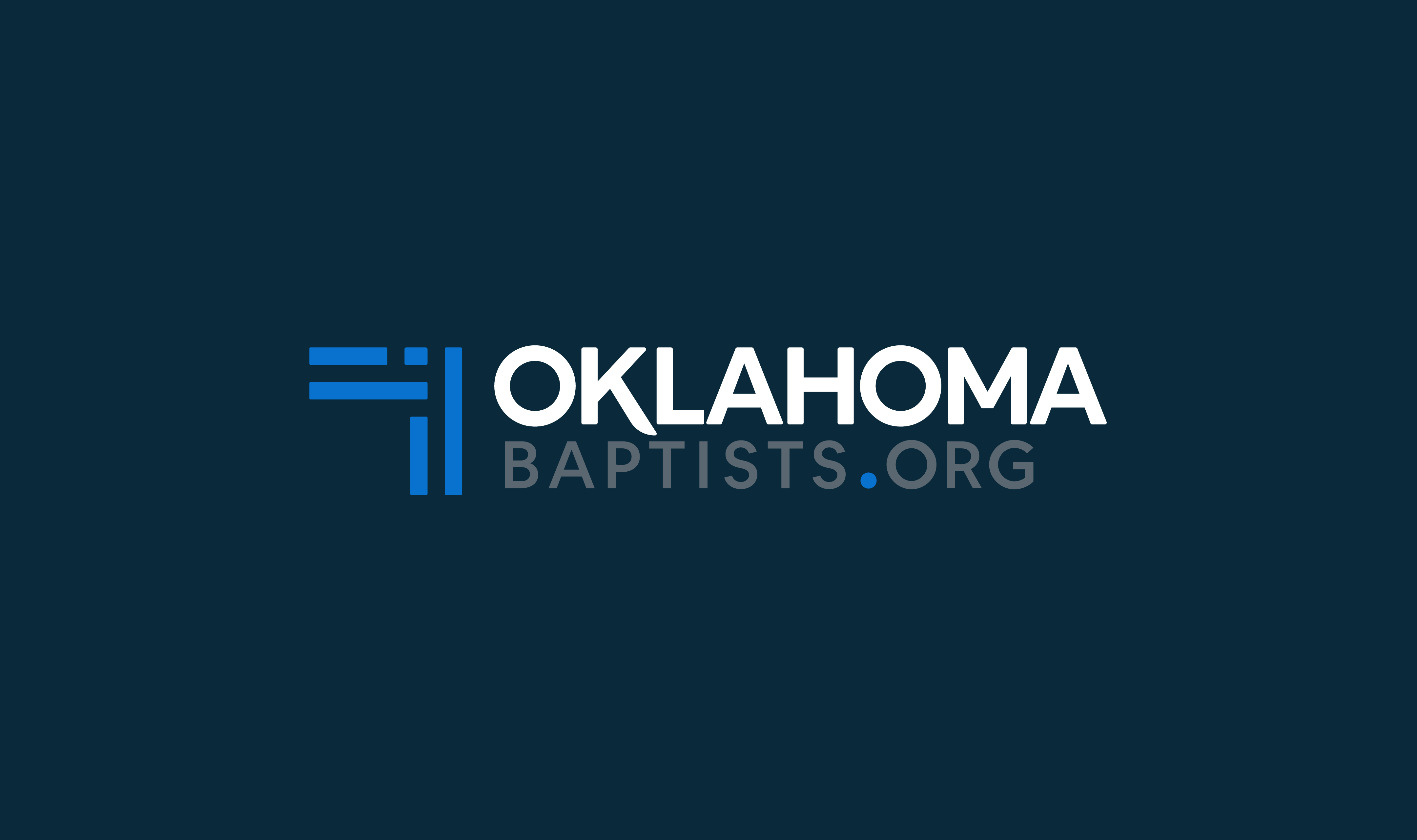 A version of the Oklahoma Baptists logo pointing to oklahomabaptists.org
