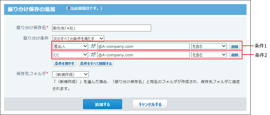 振り分け条件のイメージ