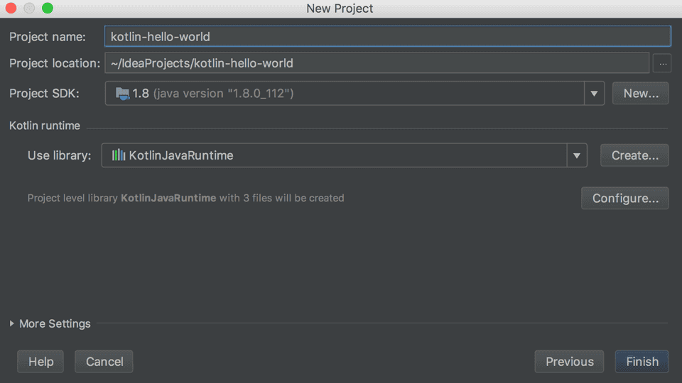 IntelliJ Kotlin Hello World Project Example