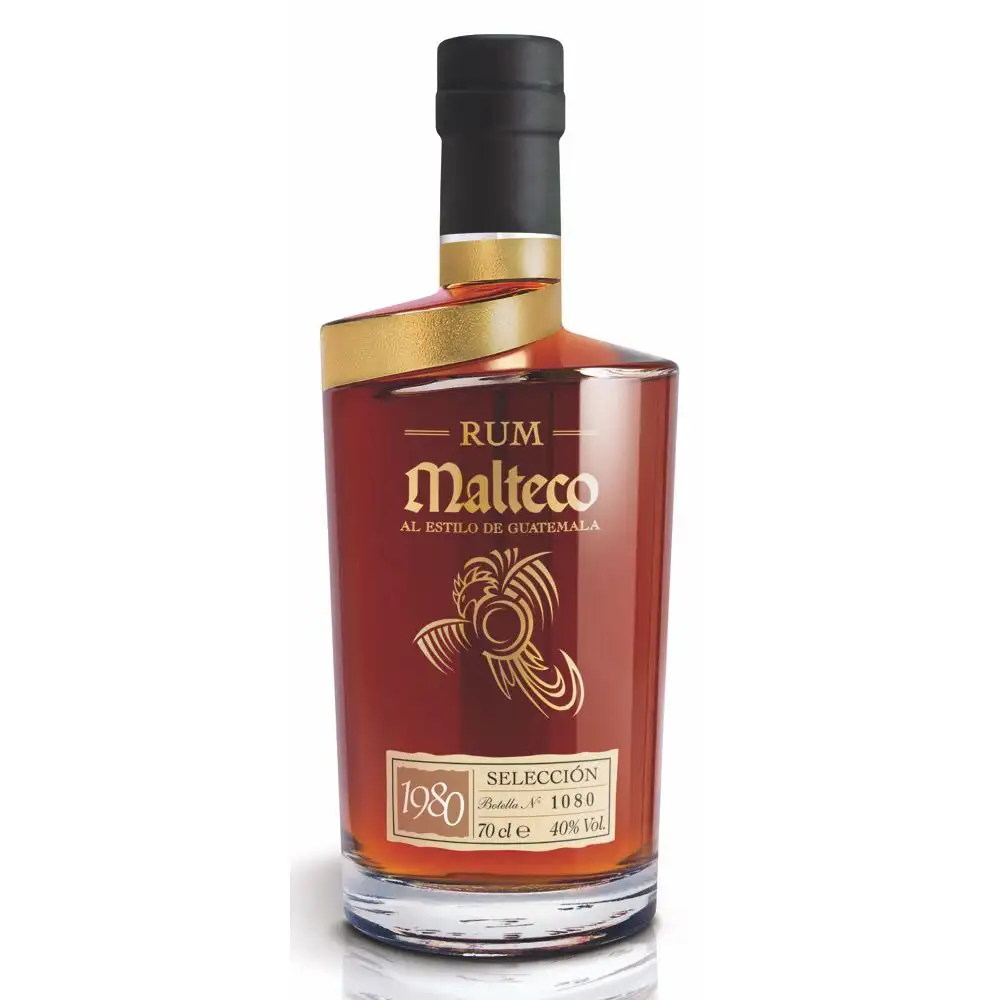 Image of the front of the bottle of the rum Malteco Seleccion