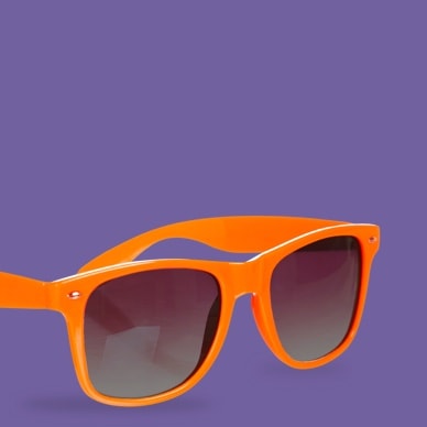 a pair of red wayfarers