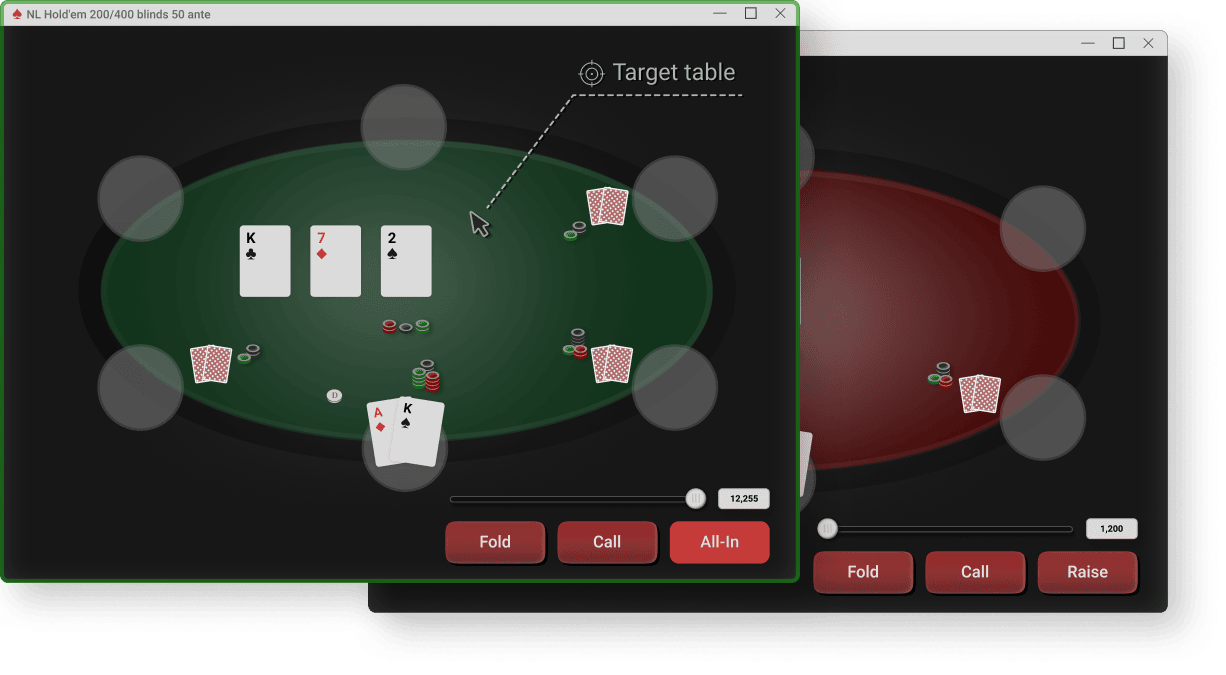 Example poker tables