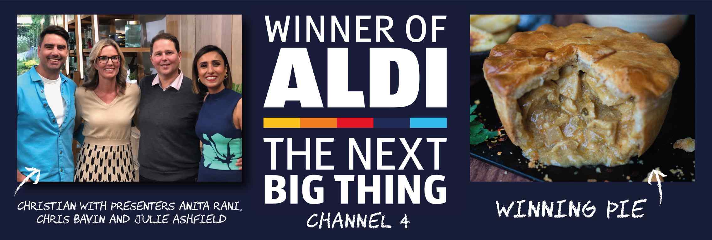 Winner of Aldi's Next Big Thing. Check out the winner pie, Chip Shop Chicken Curry pie
